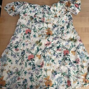 Wild Fable Floral Mini Dress with Ruffled off the shoulder Sleeves